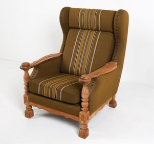 KJAERNULF STYLE DANISH OAK LOUNGE CHAIR C.1960'S