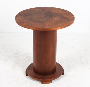 ART DECO STYLE OAK PEDESTAL CENTER TABLE