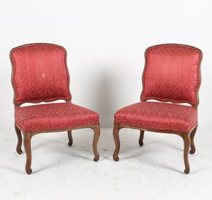 PAIR OF 18TH C. FRENCH WALNUT DINING CHAIRS