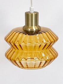 SWEDISH AMBER GLASS PENDANT LIGHT C.1970'S