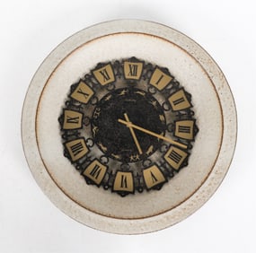 DANISH LOVEMOSE STUDIO CERAMIC ZODIAC WALL CLOCK