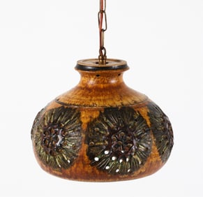 DANISH STUDIO CERAMIC PENDANT LAMP C.1970'S
