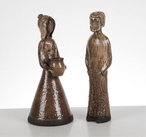 PAIR OF DANISH CERAMIC FIGURES