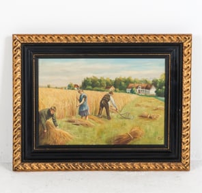 SIGNED DUTCH PASTORAL FARM PAINTING, O/C
