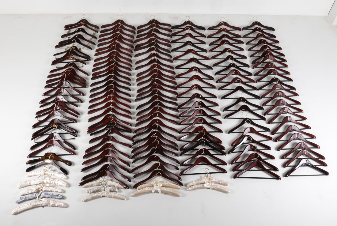 GROUPING OF WOODEN COAT HANGERS (1 of 15)