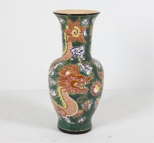 ASIAN STYLE DECORATIVE CERAMIC FLOOR VASE