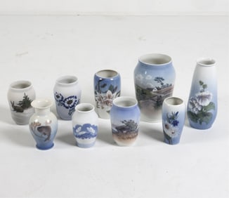 DANISH ROYAL COPENHAGEN CERAMIC VASE GROUPING