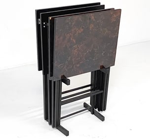 (4) VINTAGE FOLDING TABLE SET C.1970'S