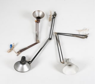 (3) LUXO ALUMINUM & STEEL ARCHITECT LAMPS C.1970'S