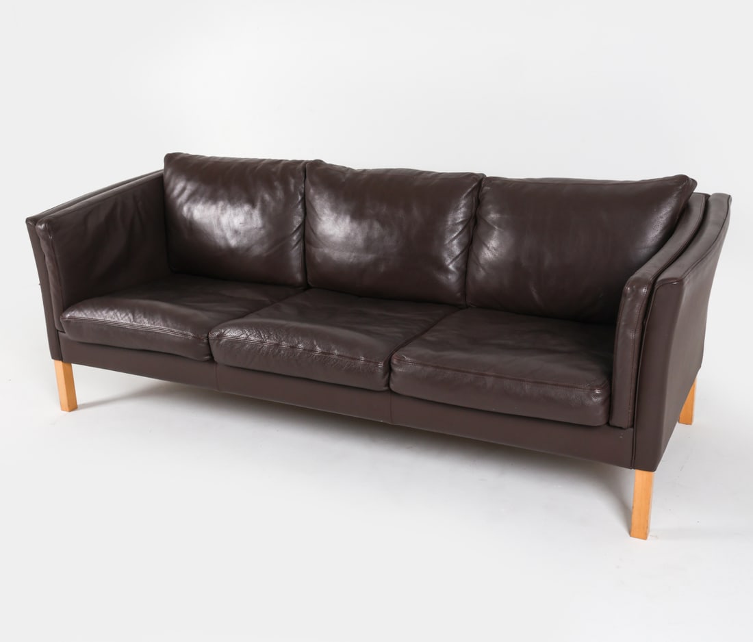 MOGENSEN STYLE DANISH LEATHER SOFA C. 1960'S (1 of 14)