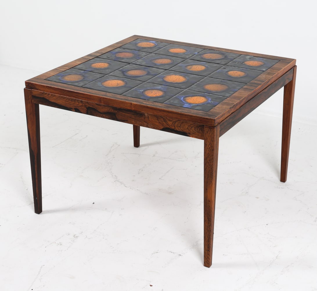 DANISH ROSEWOOD & TILE COFFEE TABLE C. 1970'S (1 of 15)