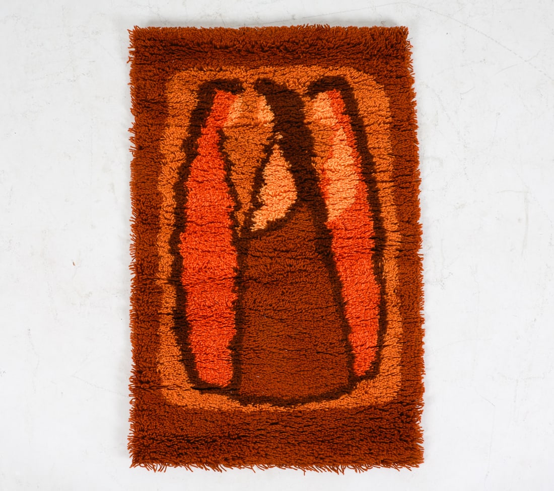 DANISH RYA WOOL PICTORAL RUG C. 1970'S (1 of 6)