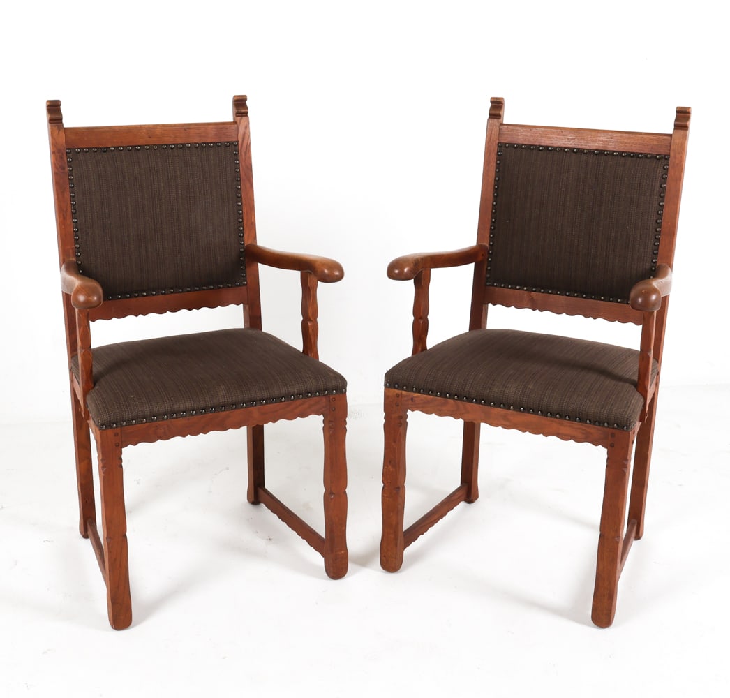 PAIR OF DANISH OAK DINING ARMCHAIRS C.1960'S (1 of 12)