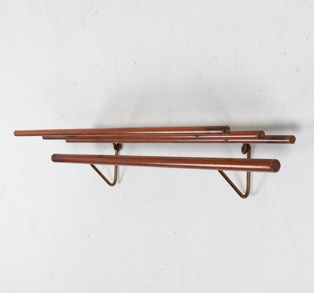 DANISH TEAK COAT / HAT SHELF RACK C. 1960'S (1 of 11)