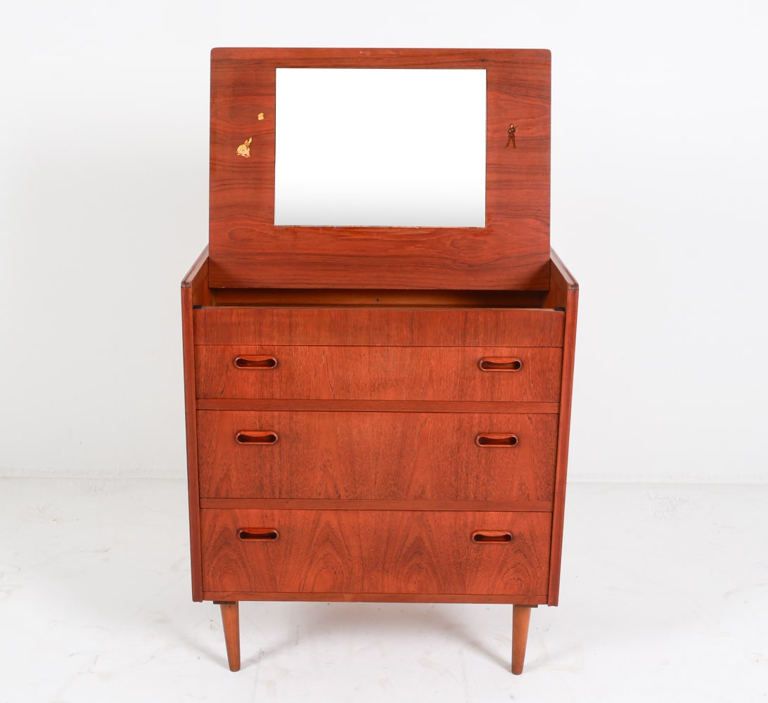 DANISH TEAK VANITY / SECRETARY CHEST C. 1970'S (1 of 20)