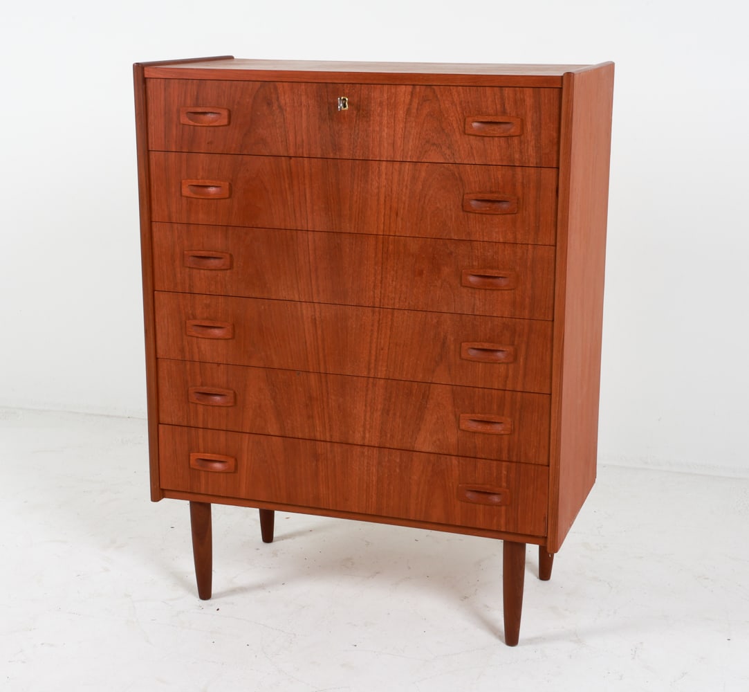 DANISH TEAK CHEST OF DRAWERS C. 1960'S (1 of 19)