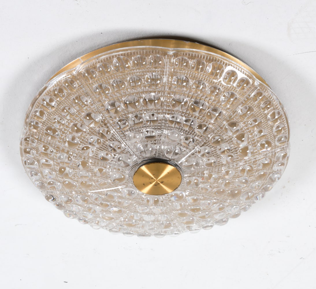 CARL FAGERLUND GLASS & BRASS CEILING LIGHT (1 of 10)