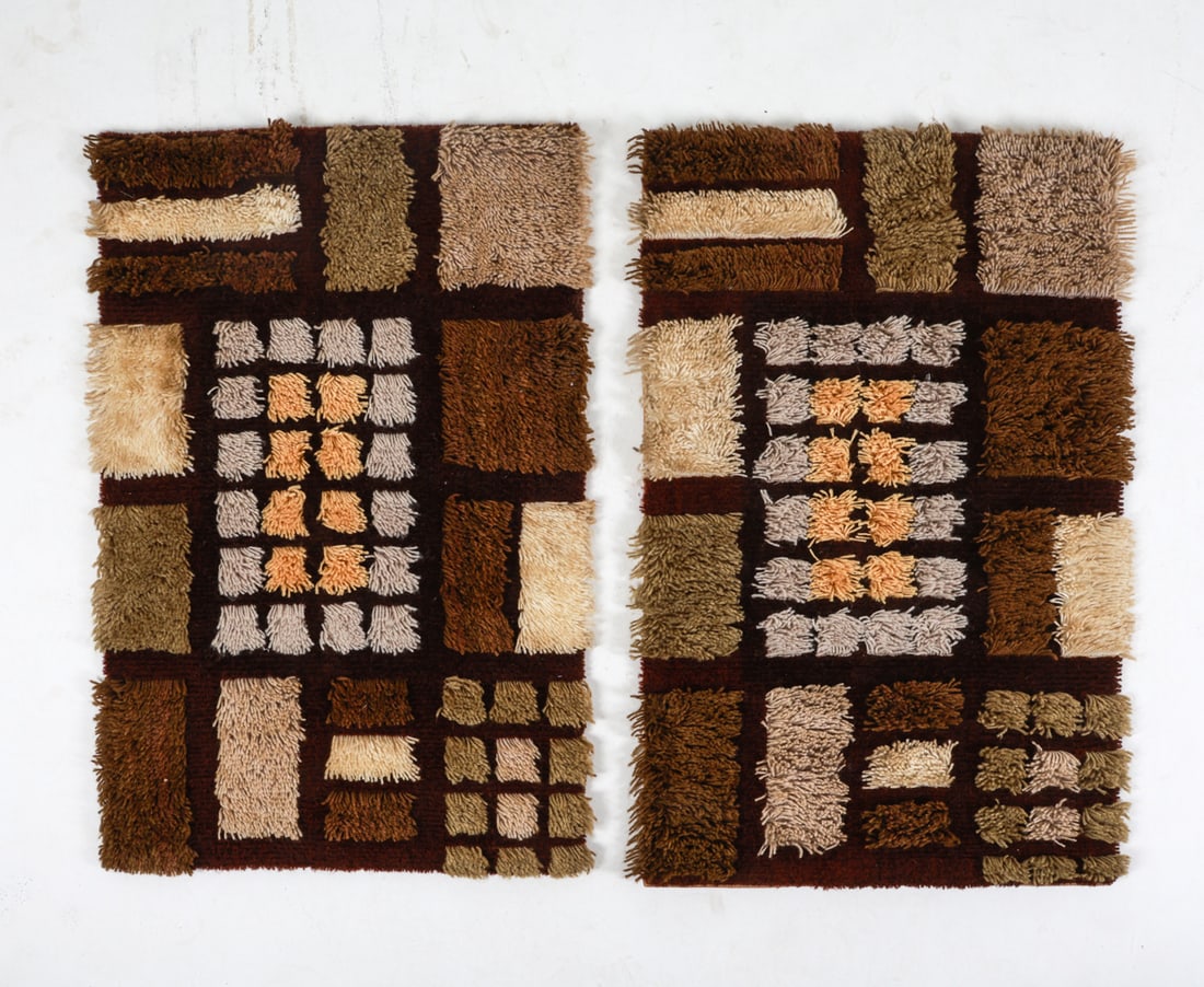 PAIR OF DANISH RYA WOOL RUGS C. 1970'S (1 of 12)