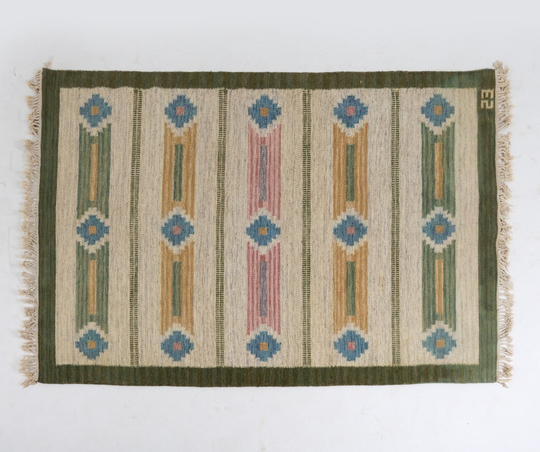 ROLLAKAN SWEDISH WOOL RUG C. 1960'S (1 of 14)