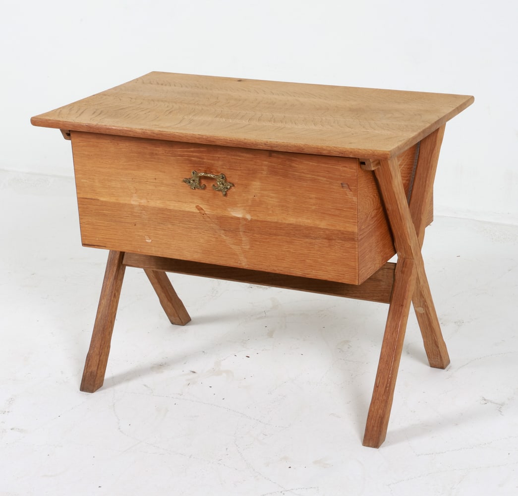 HENNING KJAERNULF DANISH OAK SEWING TABLE C.1970'S (1 of 14)