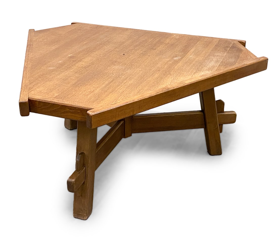 SPANISH BRUTALIST SOLID OAK DINING TABLE (1 of 11)