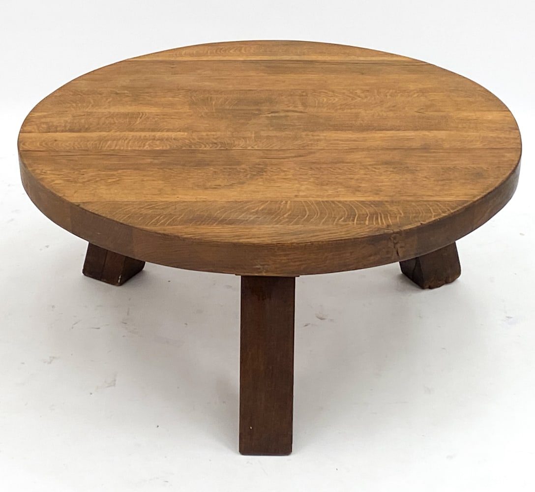 DUTCH BRUTALIST OAK COFFEE TABLE C. 1970'S (1 of 10)