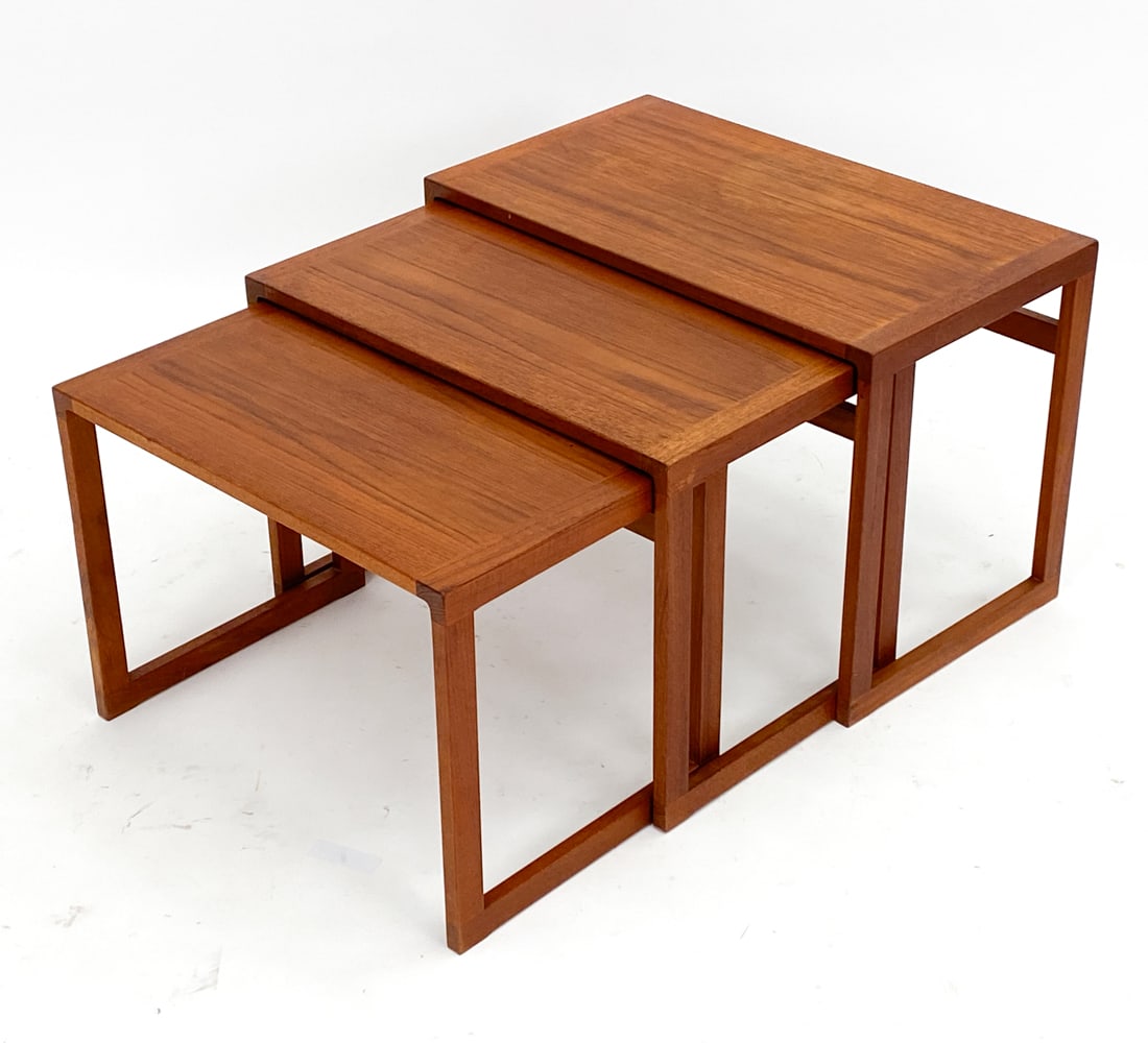 (3) DANISH TEAK NESTING TABLES, CIRCA 1960'S (1 of 14)