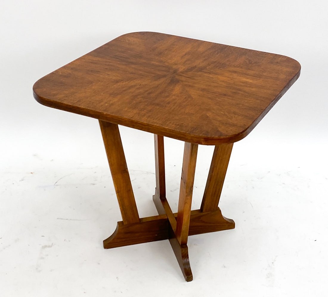 ART DECO AMSTERDAM SCHOOL STYLE OAK SIDE TABLE (1 of 9)