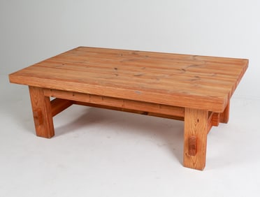 SWEDISH PINE BRUTALIST COFFEE TABLE C. 1970'S