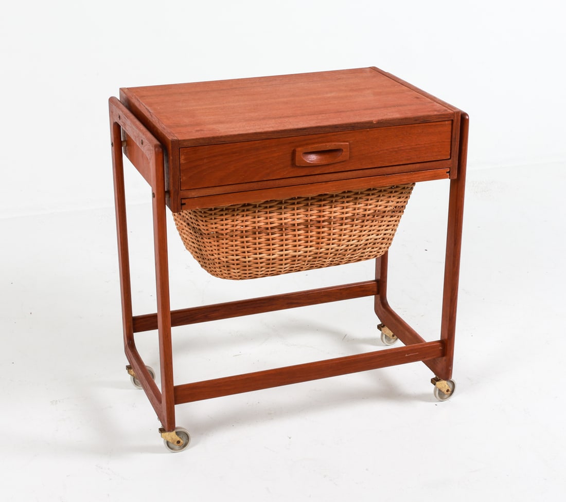 DANISH TEAK SEWING TABLE C. 1970'S (1 of 15)