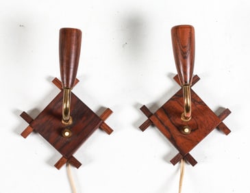 PAIR OF DANISH ROSEWOOD WALL SCONCES C.1960'S