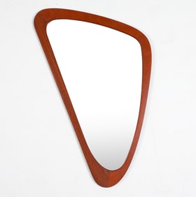 HENRY S. MOLLER DANISH TEAK WALL MIRROR C. 1960'S