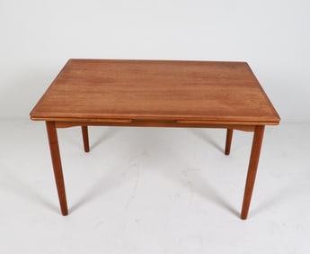 DANISH TEAK EXTENDING DINING TABLE C. 1970'S
