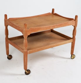 HENRY KJAERNULF OAK SERVING CART C. 1970'S