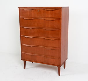 DANISH TEAK TALLBOY CHEST C. 1960'S