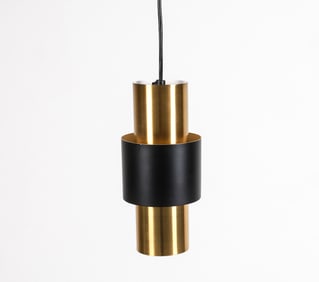 (2) JO HAMMERBORG METAL PENDANT LIGHTS C. 1970'S