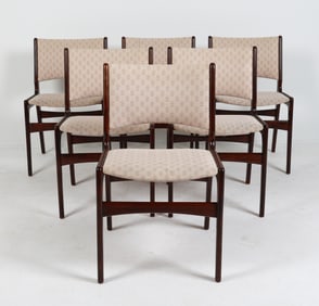 (6) ERIK BUCH ATTR BEECH DINING CHAIRS C. 1960'S
