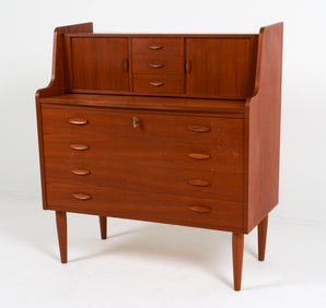 DANISH TEAK SECRETARY DESK C. 1960'S