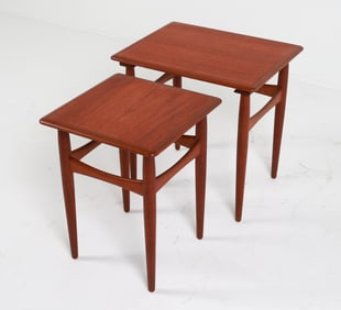 ATTR. KAI KRISTIANSEN TEAK NESTING TABLES C. 1960S