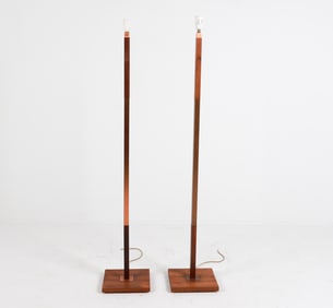 PAIR OF JO HAMMERBORG DANISH ROSEWOOD FLOOR LAMPS