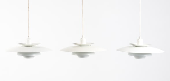 (3) POULSEN PH 5 STYLE PENDANT LIGHTS C. 1970'S