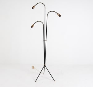 DANISH STEEL & BRASS FLOOR LAMP C.1960'S