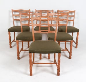 (6) KJAERNULF STYLE OAK DINING CHAIRS C. 1970'S