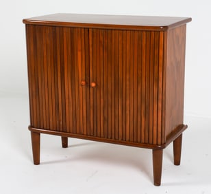 DANISH BEECH TAMBOUR CABINET C. 1950'S