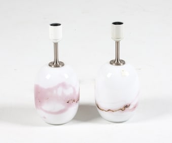 PAIR OF MICHAEL BANG 'SAKURA' GLASS TABLE LAMPS