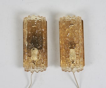 PAIR OF CARL FAGERLUND ORREFORS 'GEFION' SCONCES
