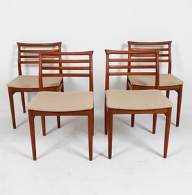 (4) ERLING TORVITS TEAK DINING CHAIRS C. 1960'S