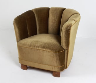 VIGGO BOESEN DANISH MOHAIR CLUB CHAIR C. 1940'S