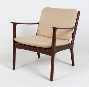 OLE WANSCHER MAHOGANY DANISH LOUNGE CHAIR C.1970'S
