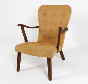 PHILIP ARCTANDER STYLE BEECH LOUNGE CHAIR C.1960'S